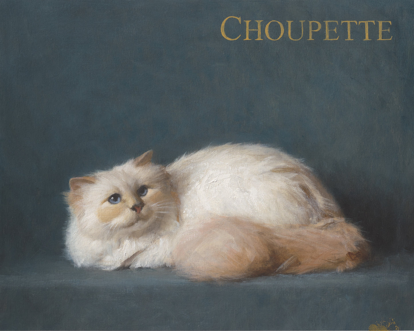 Max Renneisen: Choupette in Blue 30 x 38 cm