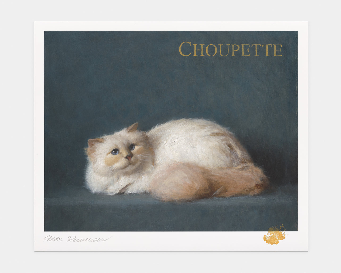 Max Renneisen: Choupette in Blue 30 x 38 cm